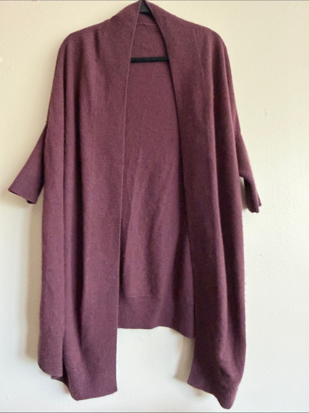 Kit and Ace Oversized Open Front Draped Knit Cardigan - Mirage Purple Washable